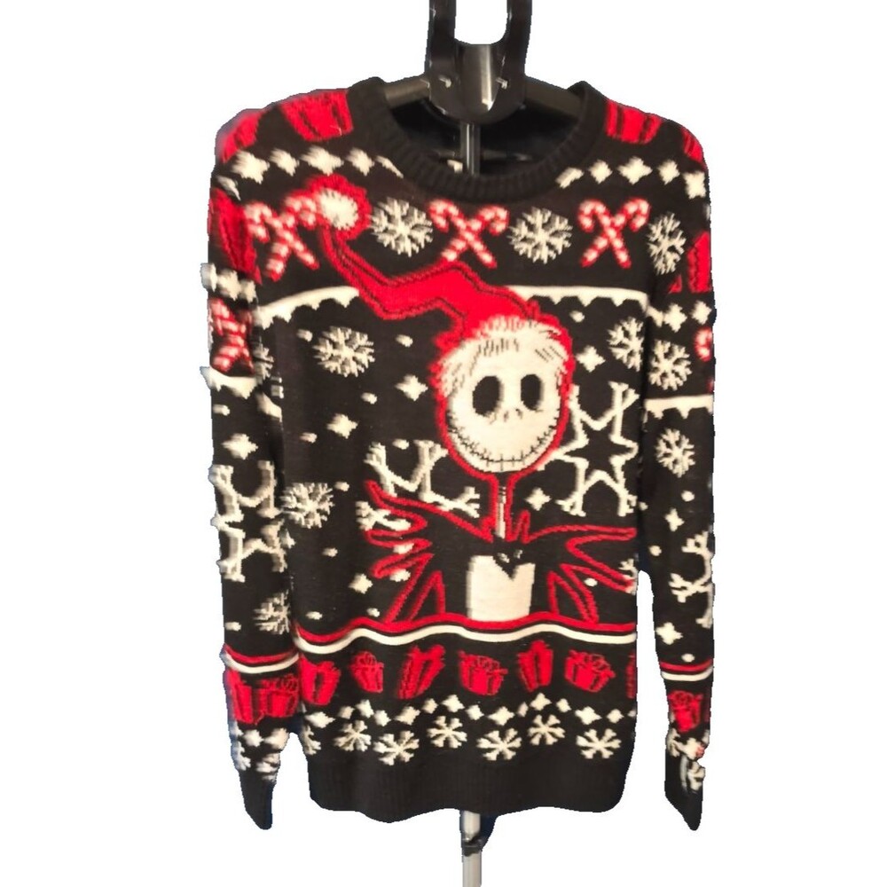 A Nightmare Before Christmas Jack Skellington Sweater Black Red Men XL 46/48